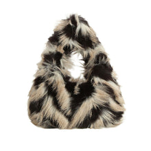 Load image into Gallery viewer, Shoulder Bag Cream and Black Fur Street Chic Purse
