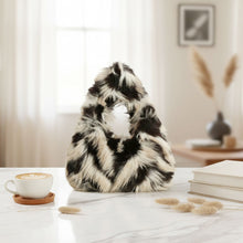 Load image into Gallery viewer, Shoulder Bag Cream and Black Fur Street Chic Purse
