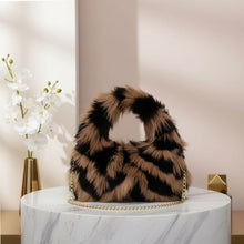 Load image into Gallery viewer, Shoulder Bag Brown and Black Fur Street Chic Purse
