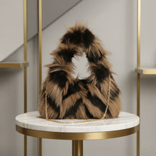 Load image into Gallery viewer, Shoulder Bag Brown and Black Fur Street Chic Purse
