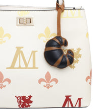 Load image into Gallery viewer, Bag Charm Black Leather Croissant Bag Accessory
