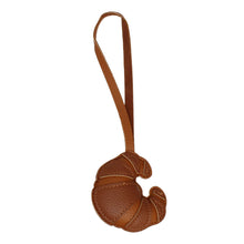Load image into Gallery viewer, Bag Charm Brown Leather Croissant Bag Accessory
