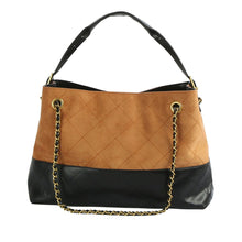 Load image into Gallery viewer, Shoulder Bag Brown Suede and Black Two Tone Purse
