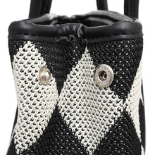 Load image into Gallery viewer, Top Handle Black Harlequin Detail Square Handbag
