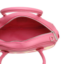 Load image into Gallery viewer, Top Handle Pink Harlequin Detail Oval Handbag Set
