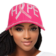 Load image into Gallery viewer, Hat Fuchsia Breast Cancer Ribbon HOPE Baseball Cap

