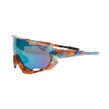 Load image into Gallery viewer, Sunglasses Brown Graphic Print Mirror Sport Eyewear
