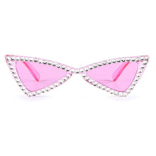 Load image into Gallery viewer, Sunglasses Fuchsia Cat Eye Rhinestone Retro Eyewear
