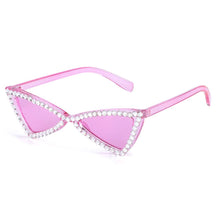 Load image into Gallery viewer, Sunglasses Fuchsia Cat Eye Rhinestone Retro Eyewear
