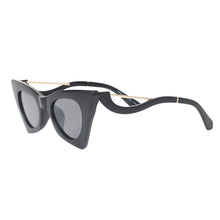 Load image into Gallery viewer, Sunglasses Black Retro Cat Eye Gold Bar Eyewear
