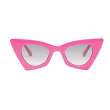 Load image into Gallery viewer, Sunglasses Fuchsia Retro Cat Eye Gold Bar Eyewear
