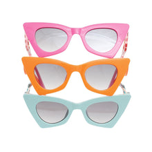 Load image into Gallery viewer, Sunglasses Fuchsia Retro Cat Eye Gold Bar Eyewear
