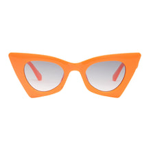 Load image into Gallery viewer, Sunglasses Orange Retro Cat Eye Gold Bar Eyewear
