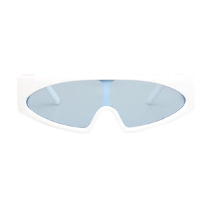 Sunglasses White Thin Visor Modern Eyewear Women