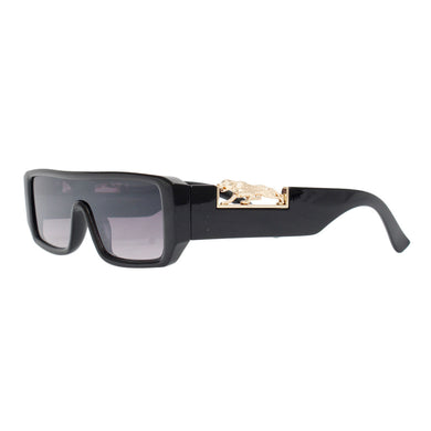 Sunglasses Black Gold Panther Rectangle Eyewear