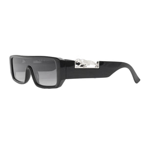 Sunglasses Black Silver Panther Rectangle Eyewear