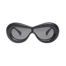 Load image into Gallery viewer, Sunglasses Black Puffed Frame Visor Eyewear Women
