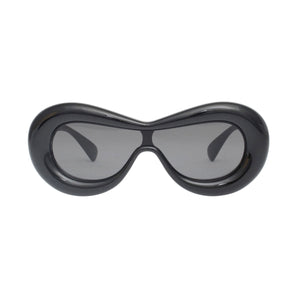 Sunglasses Black Puffed Frame Visor Eyewear Women