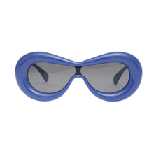 Load image into Gallery viewer, Sunglasses Blue Puffed Frame Visor Eyewear Women
