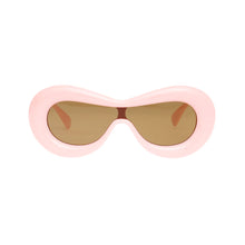 Load image into Gallery viewer, Sunglasses Pink Puffed Frame Visor Eyewear Women
