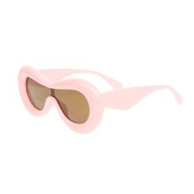 Load image into Gallery viewer, Sunglasses Pink Puffed Frame Visor Eyewear Women
