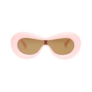 Sunglasses Pink Puffed Frame Visor Eyewear Women