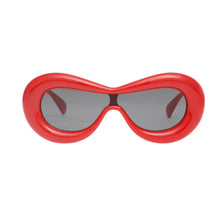 Load image into Gallery viewer, Sunglasses Red Puffed Frame Visor Eyewear Women
