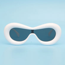 Load image into Gallery viewer, Sunglasses White Puffed Frame Visor Eyewear Women
