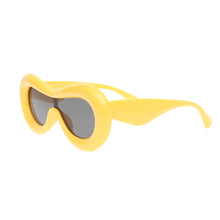 Load image into Gallery viewer, Sunglasses Yellow Puffed Frame Visor Eyewear Women
