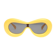 Load image into Gallery viewer, Sunglasses Yellow Puffed Frame Visor Eyewear Women
