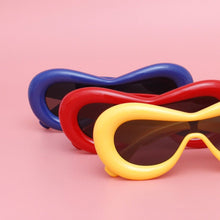 Load image into Gallery viewer, Sunglasses Yellow Puffed Frame Visor Eyewear Women
