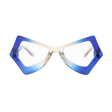 Load image into Gallery viewer, BLB Glasses Blue Duotone Butterfly Geo Frame
