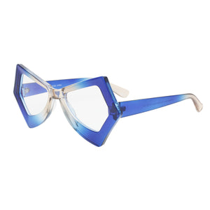 BLB Glasses Blue Duotone Butterfly Geo Frame