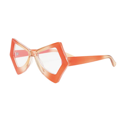 BLB Glasses Orange Duotone Butterfly Geo Frame