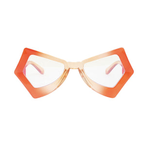 BLB Glasses Orange Duotone Butterfly Geo Frame