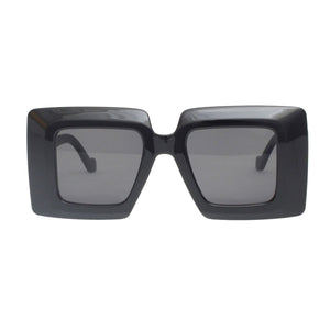 Sunglasses Square Black Oversize Wide Edge Eyewear