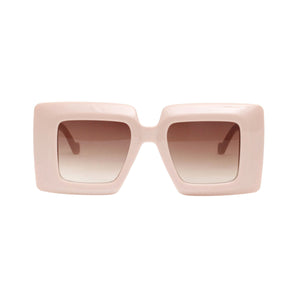 Sunglasses Square Matte Pink Oversize Wide Edge