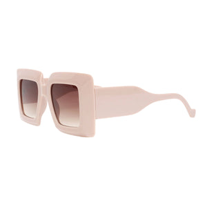 Sunglasses Square Matte Pink Oversize Wide Edge