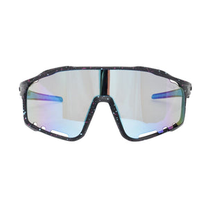 Sunglasses Black Splatter Mirror Sport Eyewear