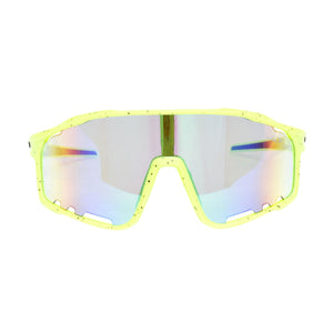 Sunglasses Green Splatter Mirror Sport Eyewear