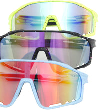 Load image into Gallery viewer, Sunglasses Green Splatter Mirror Sport Eyewear
