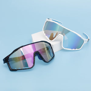 Sunglasses White Splatter Mirror Sport Eyewear