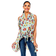 Load image into Gallery viewer, Mint Floral Vest Cover Up
