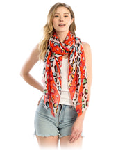 Load image into Gallery viewer, Red Leopard Lightweight Scarf
