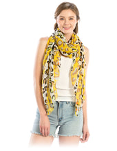 Load image into Gallery viewer, Yellow Leopard Lightweight Scarf
