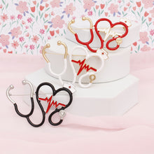 Load image into Gallery viewer, Brooch Red Nurse Medical Stethoscope Pin
