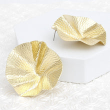 Load image into Gallery viewer, Studs Gold Dimensional Bent Metal Earrings
