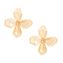 Load image into Gallery viewer, Studs Large Matte Gold Sculptured Flower Earrings
