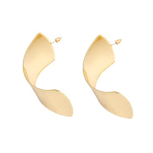 Load image into Gallery viewer, Hoop Large Xtra Wide Polished Gold Open Earrings
