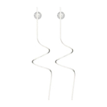 Load image into Gallery viewer, Studs Silver Thin Long Spiral Wire Earrings Women
